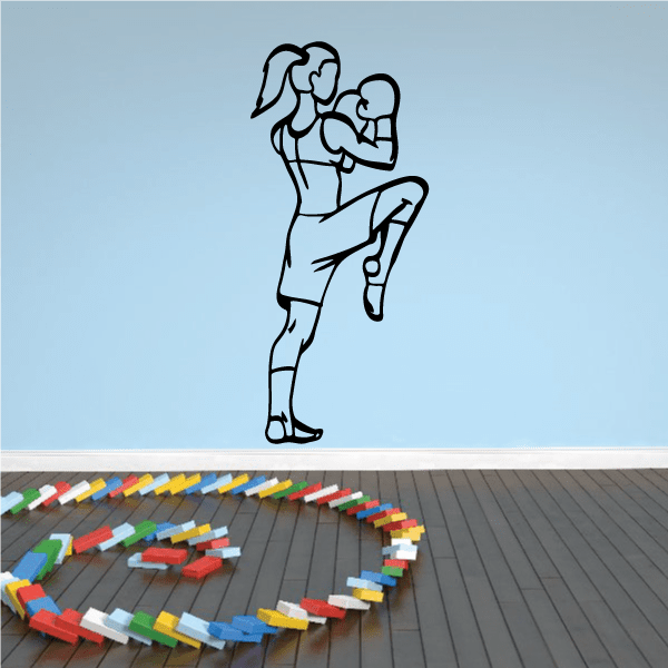 Boxing wall decal showing two boxers in black outline, punching pose