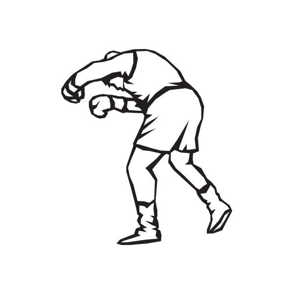 Boxing wall decal vinyl sticker with black boxer punching silhouette