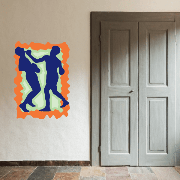 Image of Boxing Wall Decal - Vinyl Sticker - Car Sticker - Die Cut Sticker - CDSCOLOR0072