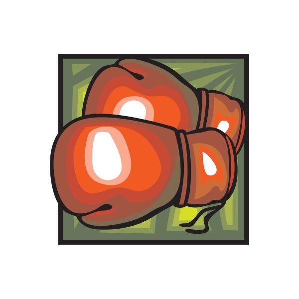 Boxing glove vinyl wall decal with orange glove design