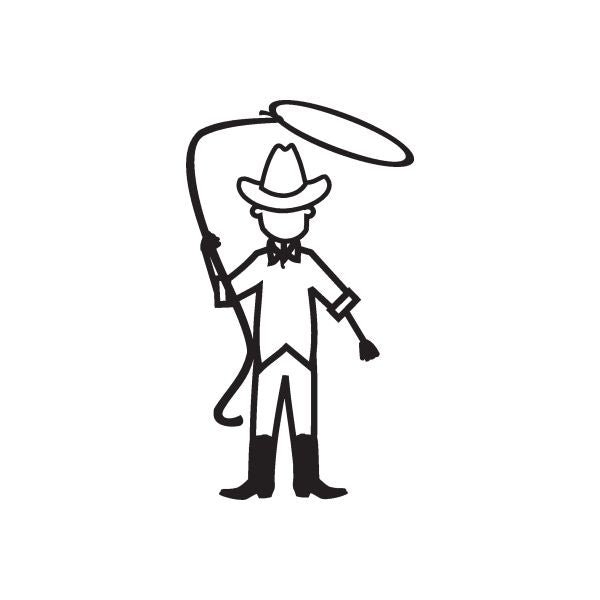 Boy cowboy decal sticker with hat, bow tie, and boots