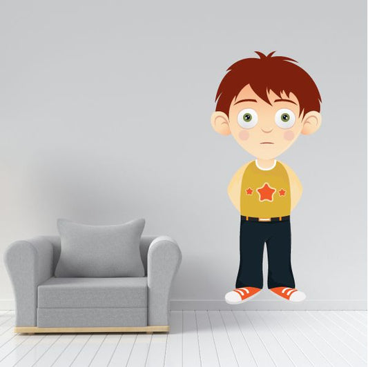 Image of Boy Hiding Something Sticker