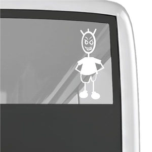 Cartoon boy decal with hands behind back