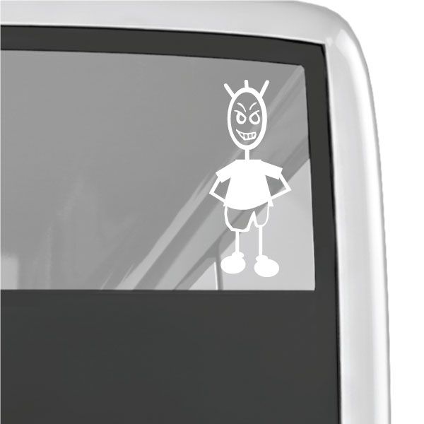 Cartoon boy decal with hands behind back