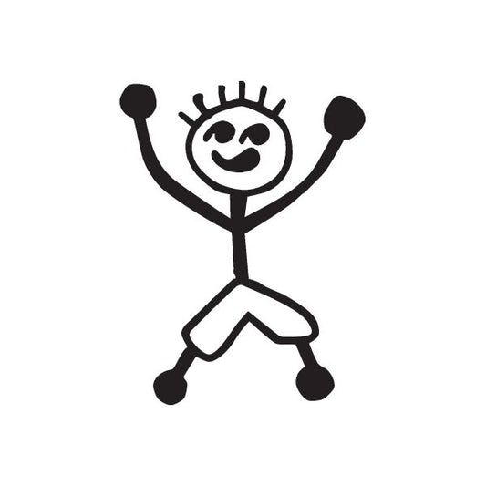 Image of Boy Raising Arms Up Decal