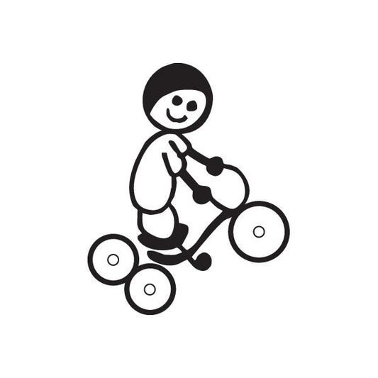 Image of Boy Riding Tricycle Decal