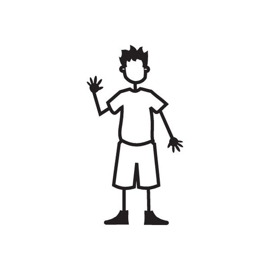 Image of Boy Right Hand Waving Decal