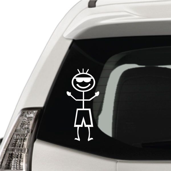 Boy wearing sunglasses graphic decal for car window