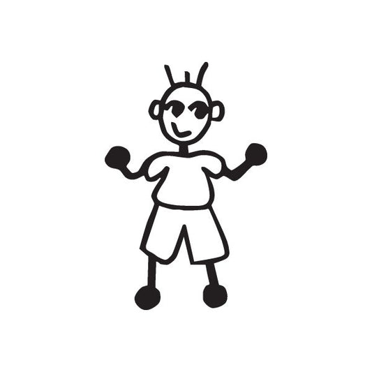 Image of Boy with Both Bent Arms Out Decal