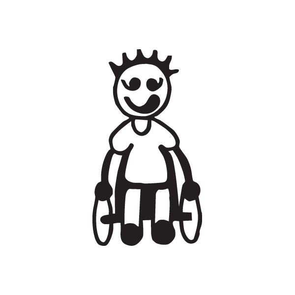 Boy frisbee decal sticker: black cartoon character with sun head.