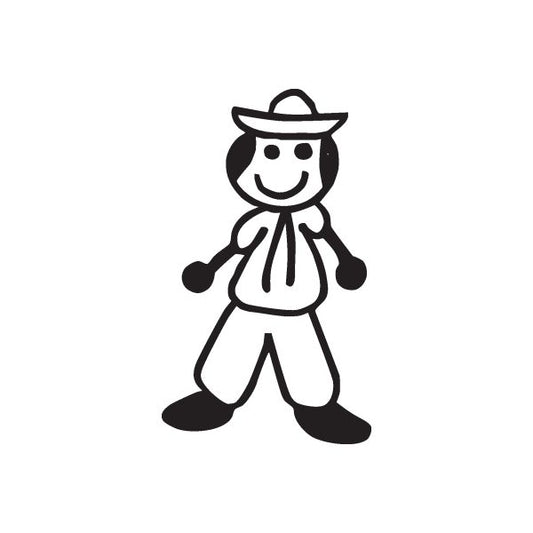 Image of Boy with Hat and Clothes Decal