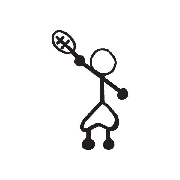 Boy leaf decal sticker with black outline figure holding a leaf symbol