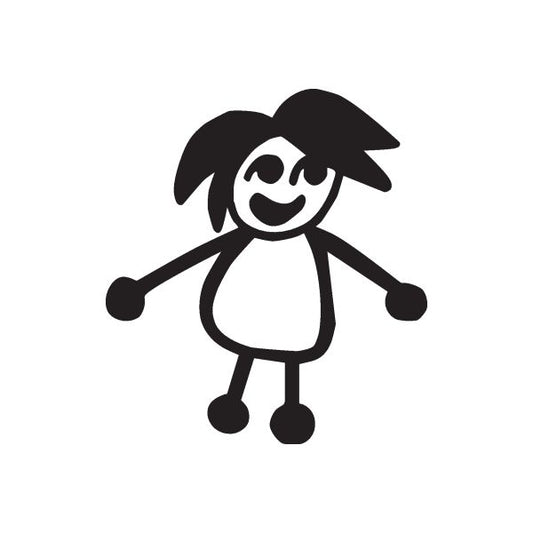 Image of Boy with Long Hair Decal