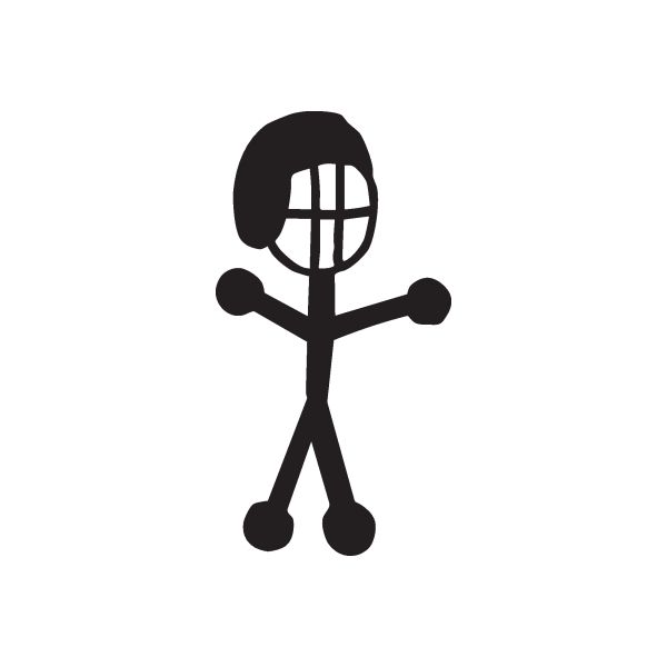 Black boy mask decal silhouette with helmet and raised arms