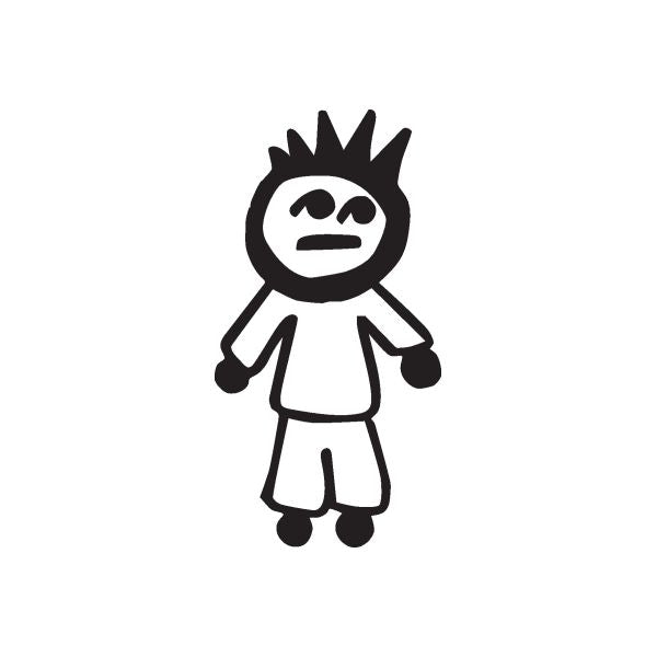 Black cartoon boy straight-face decal