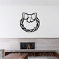 Black braided wreath decal with bow on top