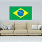 Brasil flag sticker with green field, yellow diamond, and blue globe center
