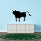 Bull silhouette decal, black, standing with raised tail