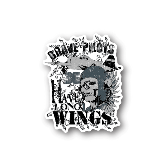 Image of Brave Pilots Have Long Wings Sticker