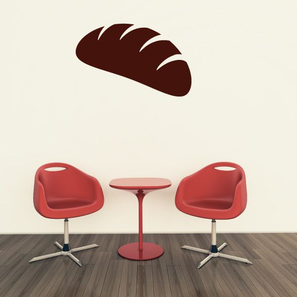 Bread decal in dark brown, curved loaf shape