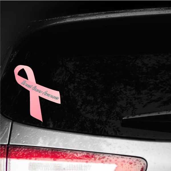 Image of Breast Cancer Awareness Ribbon Vinyl Sticker