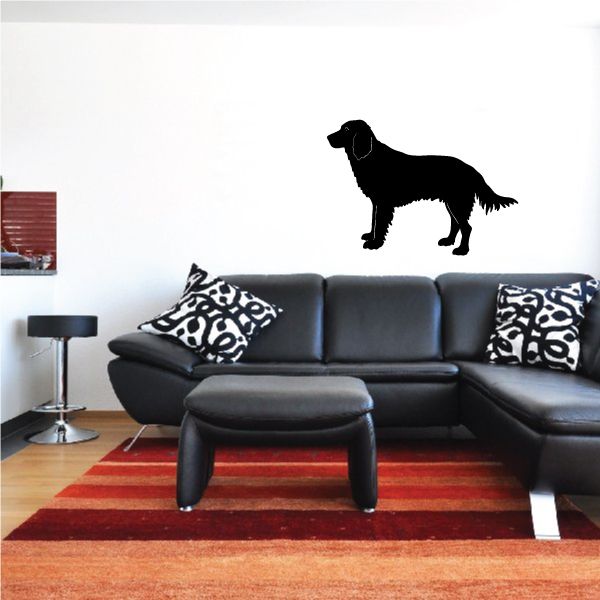 Black French spaniel dog wall decal, standing silhouette