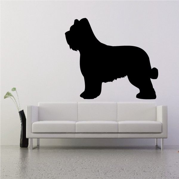 Black Briard dog decal silhouette
