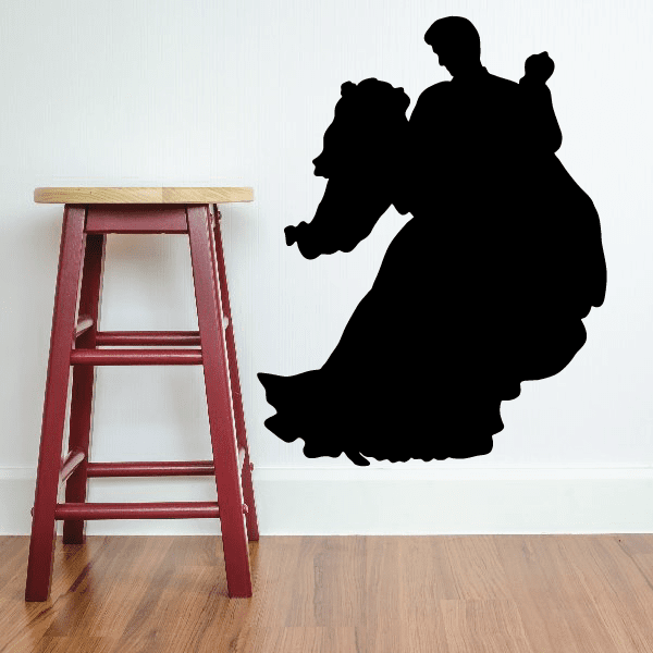 Image of Bride and Groom Dancing Silhouette Wedding Decal