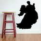 Dancing bride and groom silhouette wedding decal, black