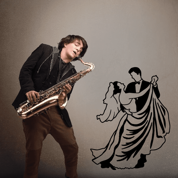 Dancing bride and groom wedding vinyl wall decal silhouette