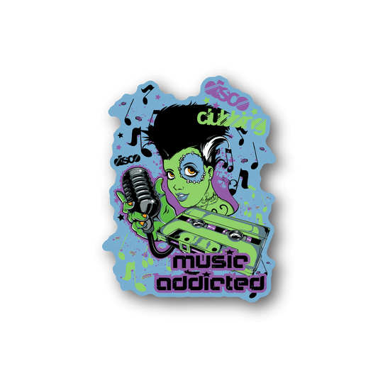 Image of Bride of Frankenstein Addicted to Music Sticker