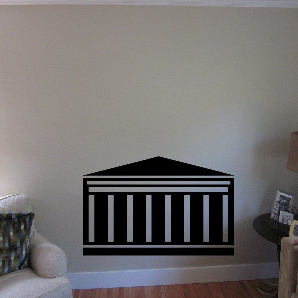 British Museum wall decal with black classical facade and columns design