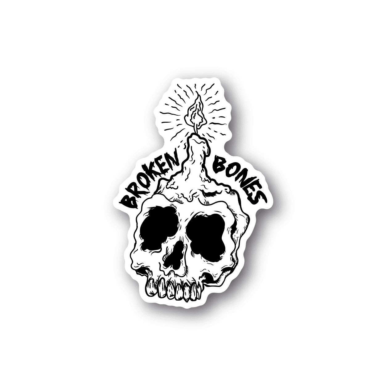 Image of Broken Bones Candle Sticker