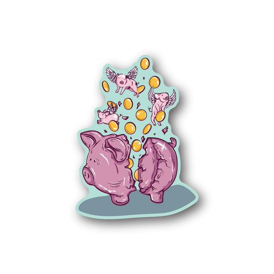 Image of Broken Piggy Bank Sticker