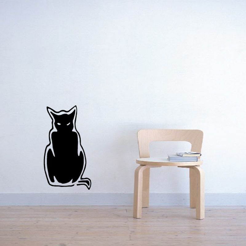 Image of Brooding Cat Sitting Decal