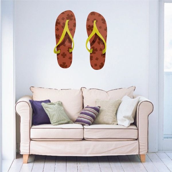 Image of Brown and yellow Sandals Sticker