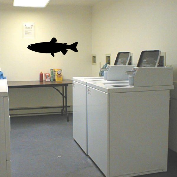 Dark trout-shaped fish wall decal sticker