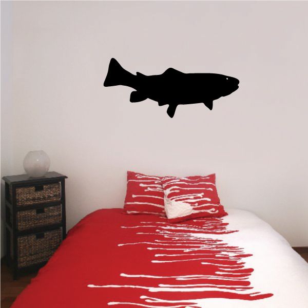 Black trout wall decal vinyl fish silhouette