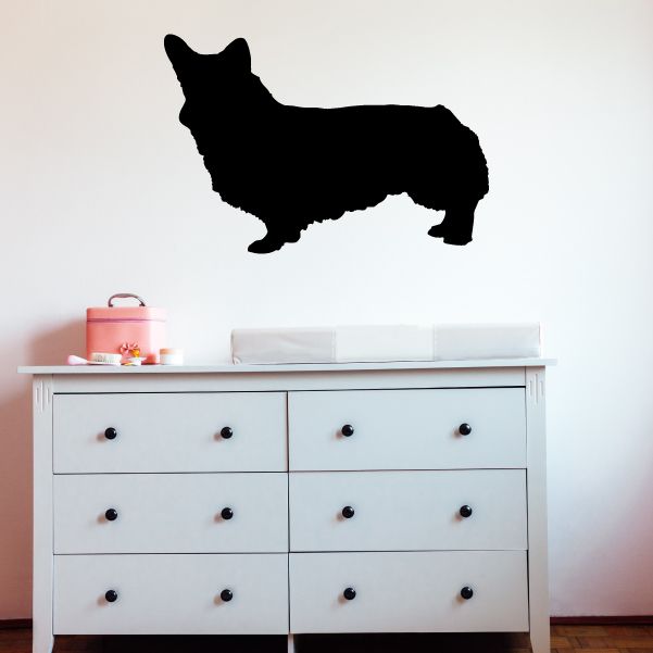 Black dog silhouette wall decal