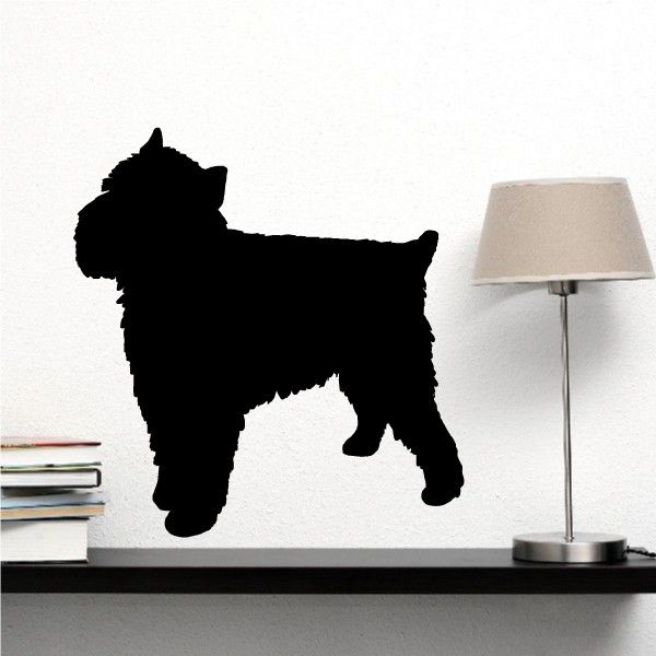 Brussels Griffon dog decal, black standing silhouette