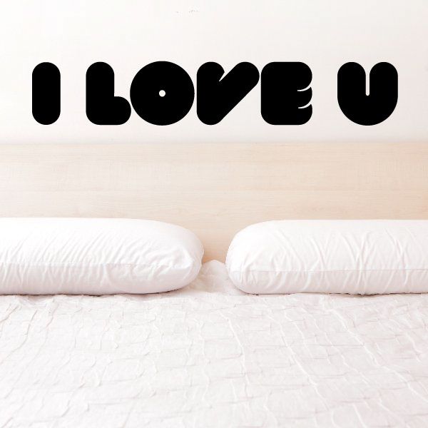 Image of Bubble Text Valentines Day I Love You Decal