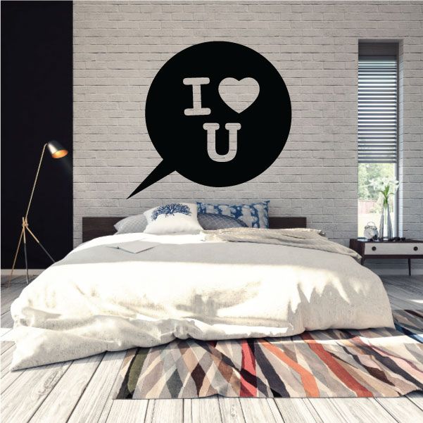 Image of Bubble Valentines Day I Love you Text Decal