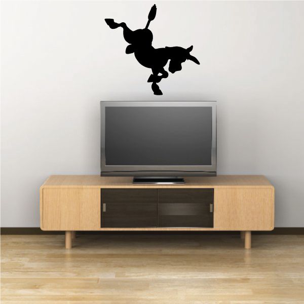 Image of Bucking Cartoon Donkey Silhouette Decal