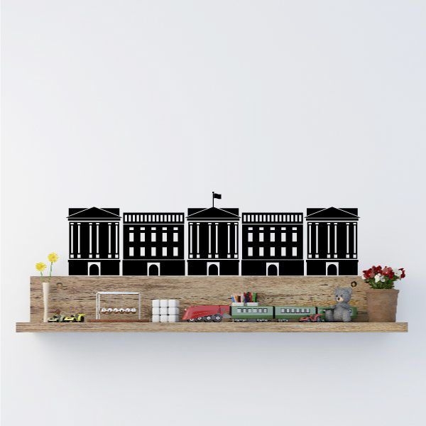 Buckingham Palace building decal with terrace, flowers, and small vehicles