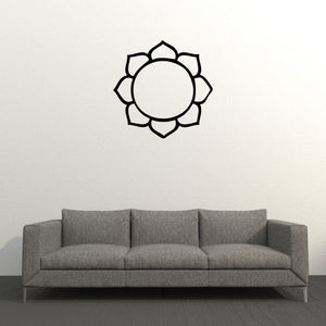 Lotus flower decal with bold black outline and blank center circle