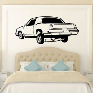 Buick Lowrider decal with black-and-white side view classic car illustration.