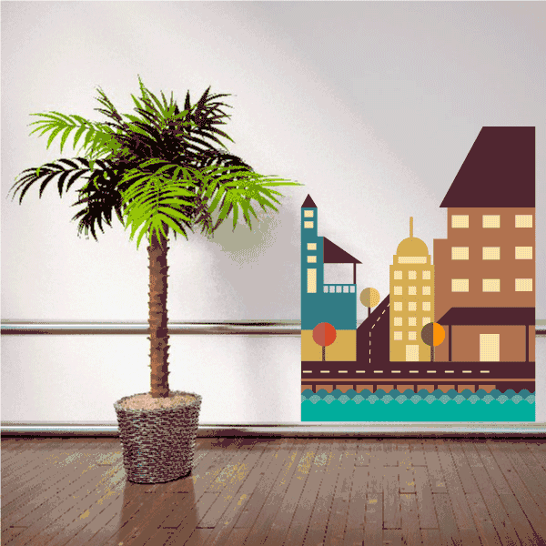 Image of Building Wall Decal - Vinyl Decal - Car Decal - Idcolor001