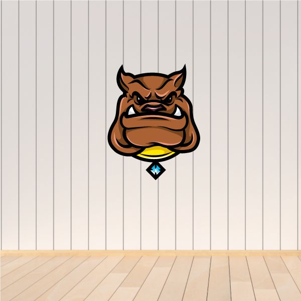 Image of Bull Dog Mascot Wall Decal - Vinyl Car Sticker - Uscolor013