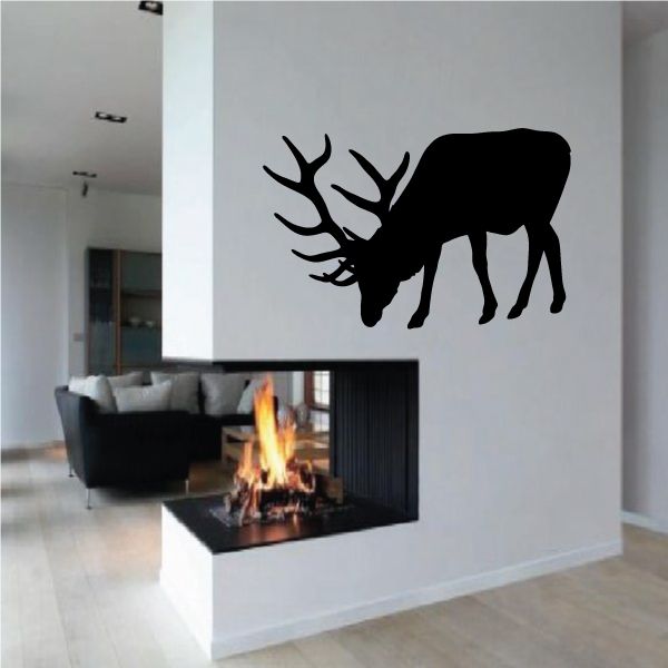 Image of Bull Elk Grazing Eating Decal