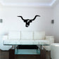 Bull horns decal featuring a black bull head with long curved horns.